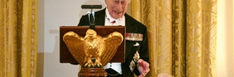 Sans les Britanniques, "vous parleriez français", plaisante Charles III face à Trump