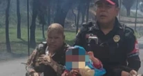 VIDEOS ¬ Abuela cubre a su nieta y el fuego abrasa su cuerpo. Hoy lucha por su vida