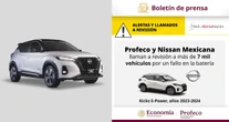 Profeco y Nissan llaman a revisar más de 7 mil vehículos por un fallo en la batería