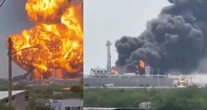VIDEOS ¬ Incendio en una empresa destiladora de diésel deja un herido en Cadereyta