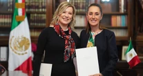 Cinco nuevos embajadores entregan cartas credenciales a Sheinbaum en Palacio Nacional