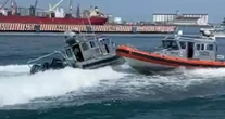 VIDEO ¬ Dos embarcaciones de Semar chocan durante práctica en Veracruz; hay 2 heridos