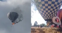 VIDEO ¬ Un globo aerostático se incendia en un festival de Zacatecas; hay un muerto