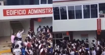 VIDEO ¬ Estudiantes del Cetis 78 golpean a profesor acusado de acoso en Tamaulipas