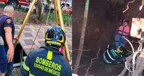 Un socavón se abre en calles de la Gustavo A. Madero y provoca la caída de una mujer