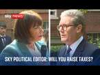 Sky's Beth Rigby asks the prime minister if he will raise taxes