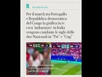 Portogallo-Congo, la grafica in tv crea imbarazzo, in Italia viene cambiata