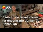 Exército de Israel afirma ter encontrado bunker do Hezbollah abastecido com armamentos e veículos