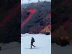 Skier gets close to active volcano