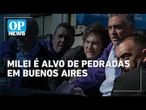 Javier Milei sofre ataque com pedras durante caravana em Buenos Aires | O POVO News