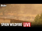 LIVE: Views of a wildfire in central Spain, smoke billowing from the mountain