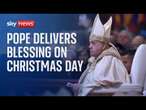 Pope Francis delivers his “Urbi et Orbi” message and blessing on Christmas Day