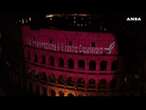 Roma, il Colosseo illuminato di rosa per la lotta ai tumori al seno