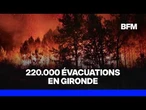 Incendie en Gironde: 42.000 hectares de "surface brûlée", le feu à 15 km de Bordeaux