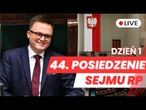 44 posiedzenie Sejmu RP dzień pierwszy 05.11.2025 - Transmisja na ŻYWO z obrad Sejmu