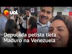 Deputada estadual do PT publica vídeo com Nicolás Maduro na Venezuela