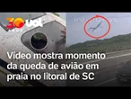 Queda de avião na orla em Santa Catarina deixa duas pessoas em estado grave