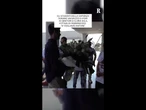 Studenti della Sapienza portano dei fiori ai genitori di Ilaria Sula, vittima di femminicidio