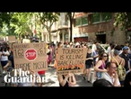 Barcelona residents rally against mass tourism