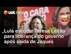 Líder do governo no Senado: Lula escolhe Teresa Leitão para o lugar de Jaques Wagner