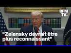 La première prise de parole de Donald Trump depuis le clash avec Volodymyr Zelensky