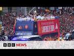 Fans celebrate Euro 2024 win after Spain's royal welcome home to Madrid | BBC News