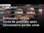 Ex-presidente Jair Bolsonaro recebe visita de policiais após tornozeleira perder sinal