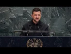 "Le droit international ne fonctionne pas sans amis puissants", déplore Zelensky devant l'ONU