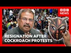 India's Education Minister Dharmendra Pradhan resigns after weeks of 'cockroach' protests | BBC News