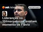 Lideranças no 'Gilmarpalooza' avaliam momento de Flávio Bolsonaro: 'Vai chegar ferido' | Bilenky