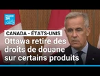 Le Canada retire des droits de douane sur certains produits américains • FRANCE 24