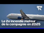 Los Angeles: le moteur d’un Boeing de la compagnie Delta Airlines prend feu en plein décollage