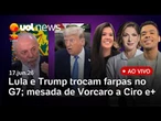 Lula e Trump citam Bolsonaro e trocam farpas no G7; mesada de Vorcaro a Ciro Nogueira; Copa e mais