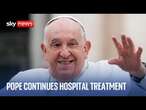 Live shots from Gemelli Hospital in Rome as Pope Francis continues his pneumonia treatment