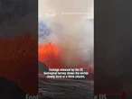 Moment 'volnado' whirlwind spins across erupting volcano