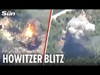 Ukrainian troops advance as they blast Russian self-propelled howitzer