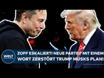 USA: Eskalation! Neue Partei gründen? Mit einem Wort zerstört Donald Trump den Plan von Elon Musk!