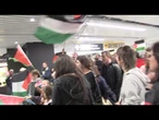 Flotilla, bandiere Palestinesi e canti in attesa del rientro degli attivisti a Fiumicino