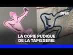 La copie pudique de la tapisserie de Bayeux est exposée au Royaume-Uni