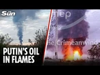 Powerful explosions as Ukraine DESTROYS key Russian fuel depot in Crimea