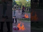 American flag burned in front of White House on same day as Trump executive order