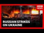 Massive Russian attack on cities across Ukraine kills at least 13 people | BBC News