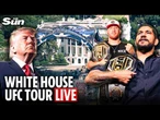LIVE: First look inside the White House as crews build massive UFC octagon arena on South Lawn