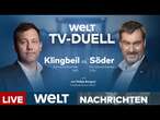 BUNDESTAGSWAHL 2025 TV-DUELL: Lars Klingbeil (SPD) vs. Markus Söder (CSU) | WELT LIVE