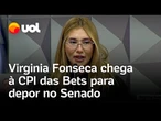 Virginia Fonseca chega à CPI das Bets para depor e ironiza: 'Que Deus abençoe nossa audiência'