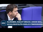 SCHULDENBREMSE: Klingbeil macht Druck - Union soll Schuldenpolitik endlich überdenken