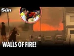 65ft fire in Spain! Army deployed as tourists flee holiday hotspot