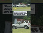 Officials show the dangers of illegal fireworks by setting some off inside a vehicle