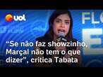 Tabata critica Pablo Marçal por briga no Flow: 'Soco em debate não pode ser normalizado'