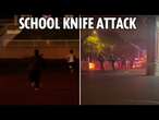 Eight stabbed to death & 17 injured in knife rampage at school - as cops seen tackling suspect